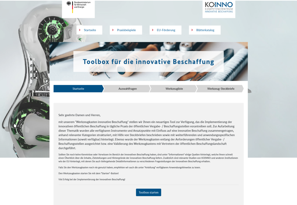 Kompetenzzentrum innovative Beschaffung Toolbox Die Arbeitshilfe für IÖB